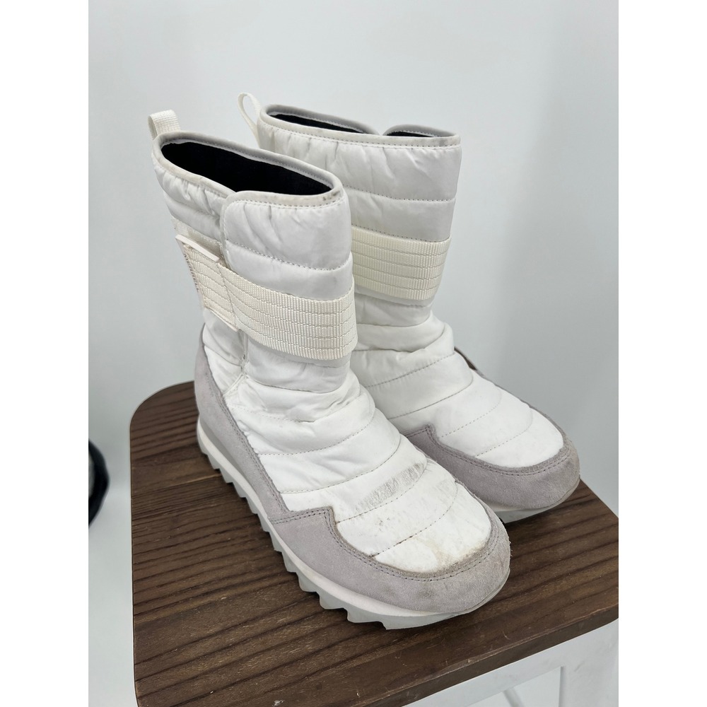 Merrell Alpine Pull On Puffer Boots White Grey Nylon Suede Womens 7.5
